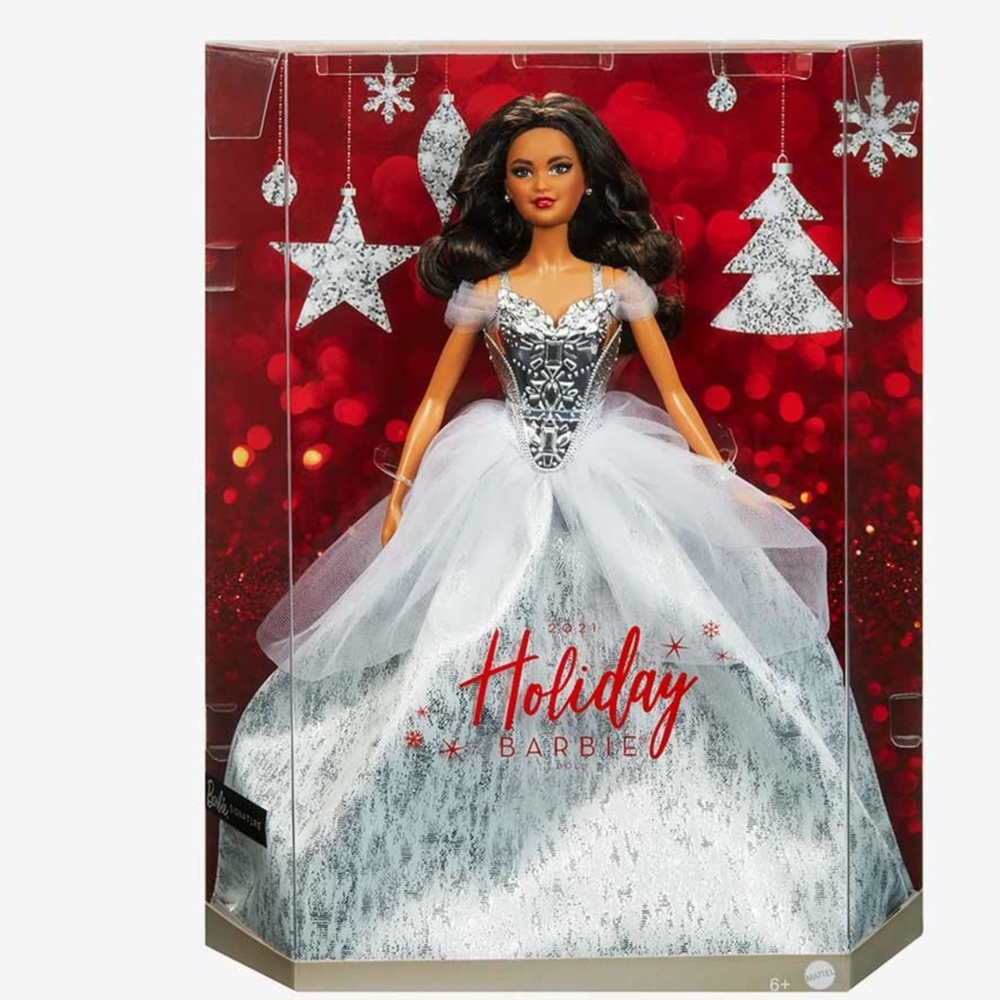 Barbie Silver and White Holiday Decor Doll